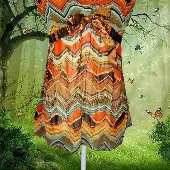 Y2k 90s Twenty One Abstract Brown Blouse - Picture 3 of 7